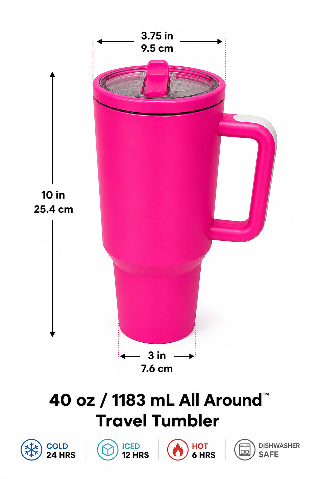 40oz Spill Proof Insulated Tumbler with Handle & Straw_Twist-Lock Leakproof Lid
