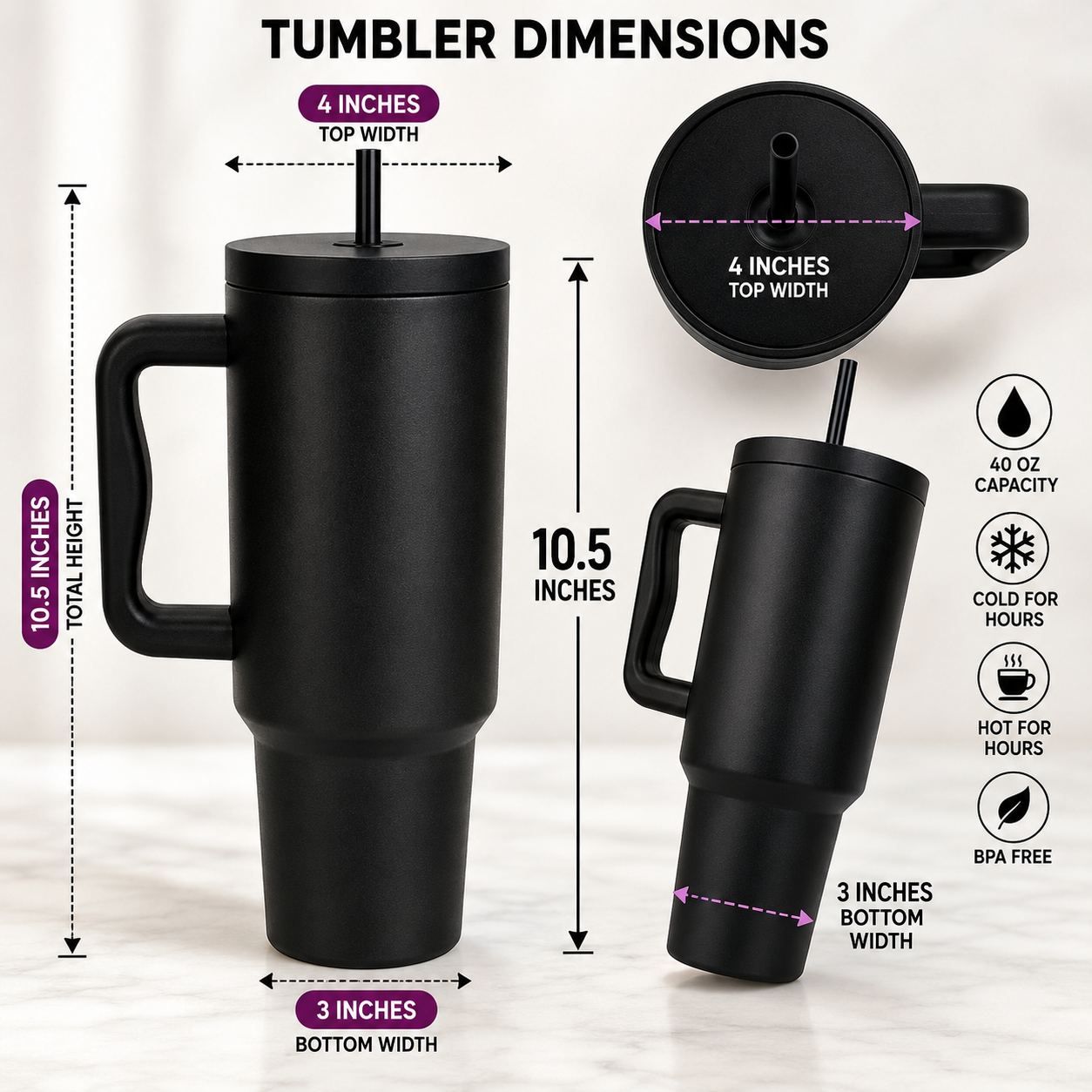 40oz Premium Insulated Tumbler_all-Day Hot & Cold Drink cup