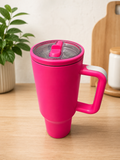40oz Spill Proof Insulated Tumbler with Handle & Straw_Twist-Lock Leakproof Lid