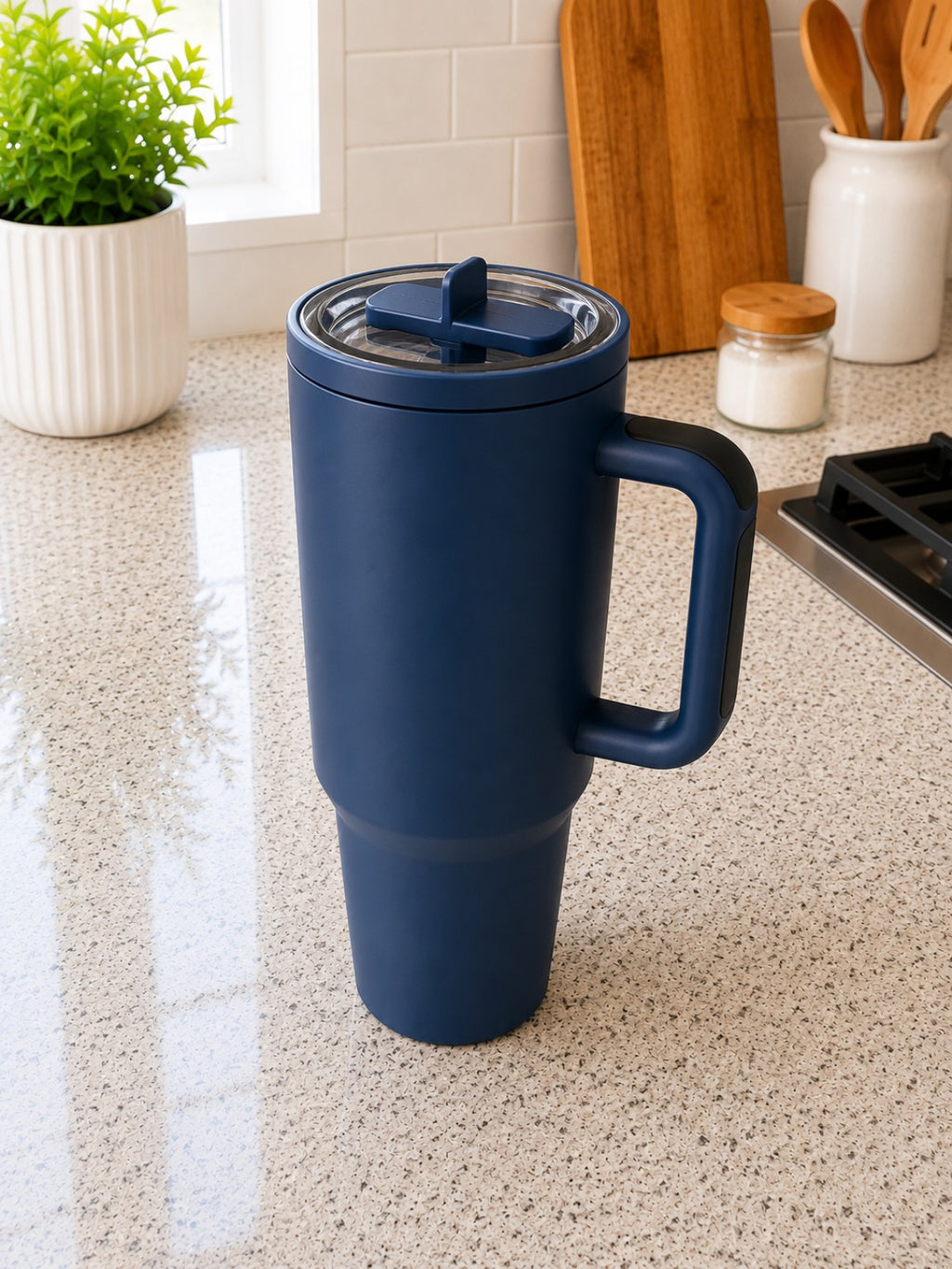 40oz Spill Proof Insulated Tumbler with Handle & Straw_Twist-Lock Leakproof Lid